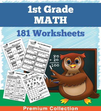 1st grade math worksheets next to our owl mascot