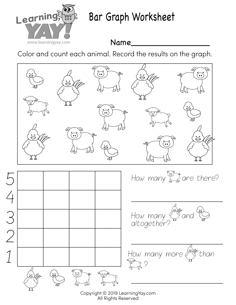 bar graph worksheet for 1st grade free printable