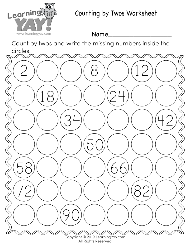 Skip Counting by 2s Worksheet for 1st Grade (Free Printable)