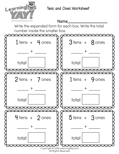 Tens and Ones Worksheet