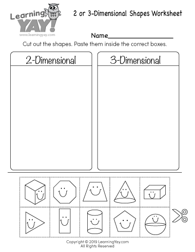 Sorting 2D and 3D Shapes Worksheet