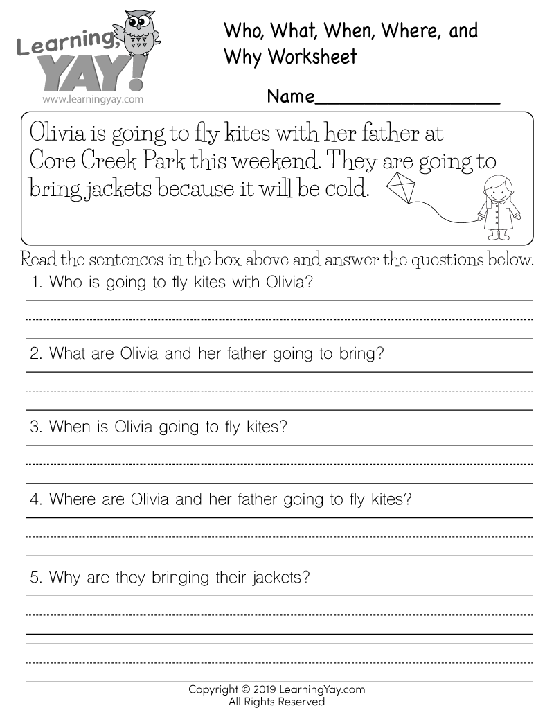 1st Grade English Worksheet